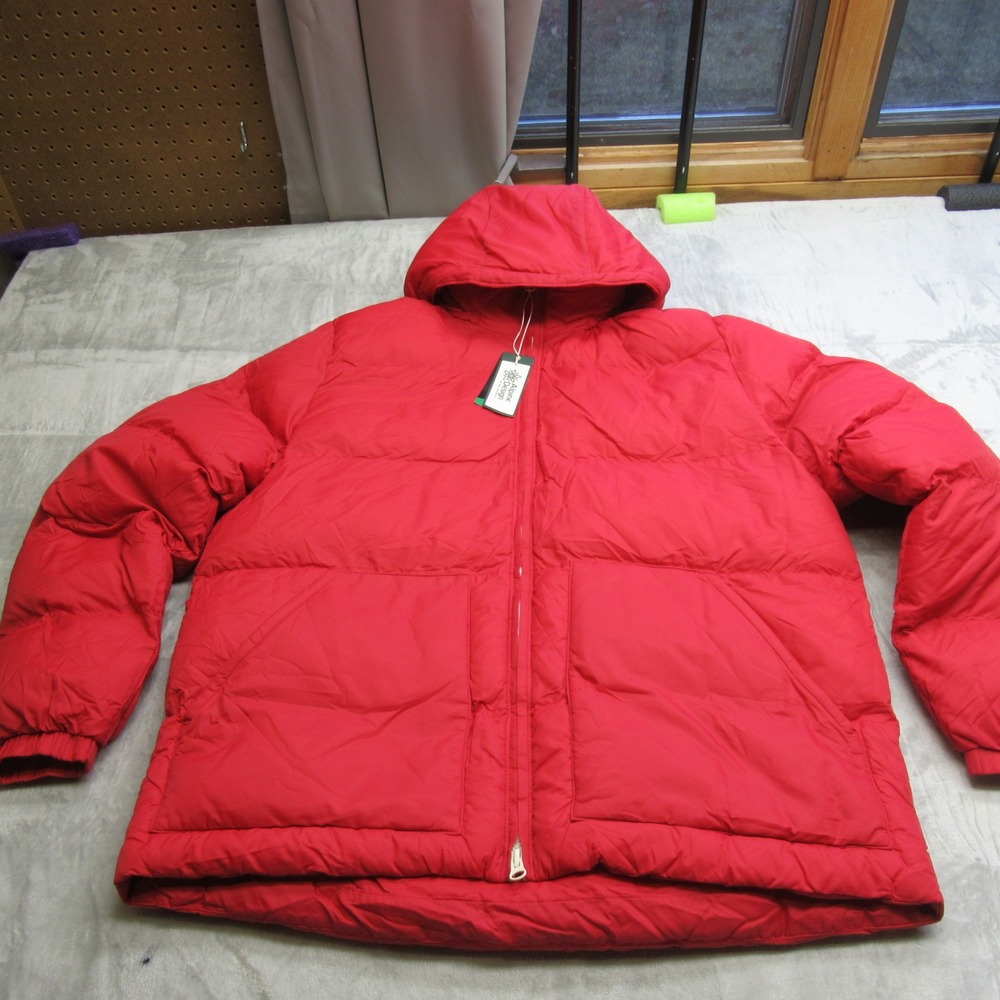 Alpine Design Jacket Mens Large Red Puffer Hood Pockets Thick Rain Wind $128 NEW